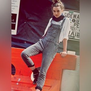 Free People Through the Woods Distressed Corduroy Overalls - Size 26